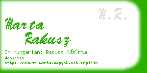 marta rakusz business card